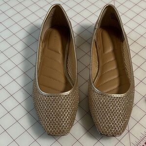 Kelly & Katie Gold Mesh Flats